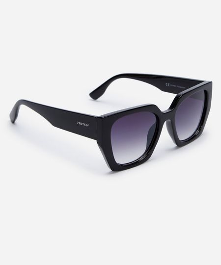óculos de sol feminino quadrado de acetato triton preto UNICO