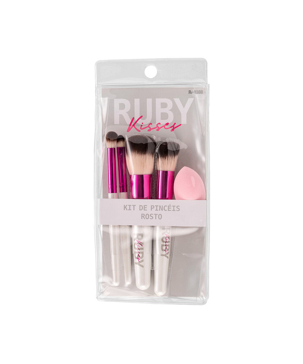 kit de pincéis ruby kisses para rosto