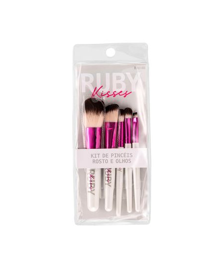 kit de pincéis ruby kisses para rosto e olhos UNICO