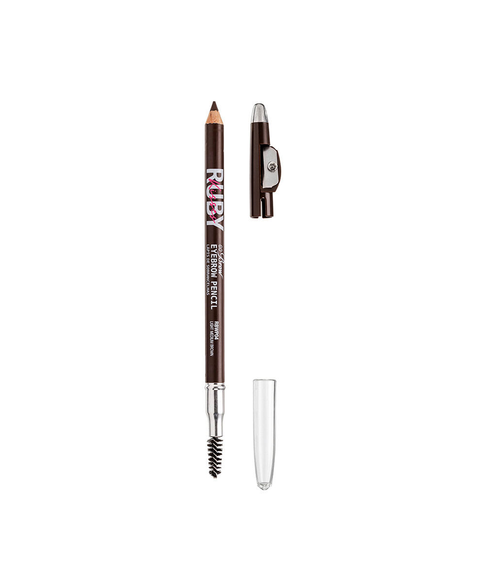 lápis ruby kisses madeira para sobrancelha go brow light medium brown