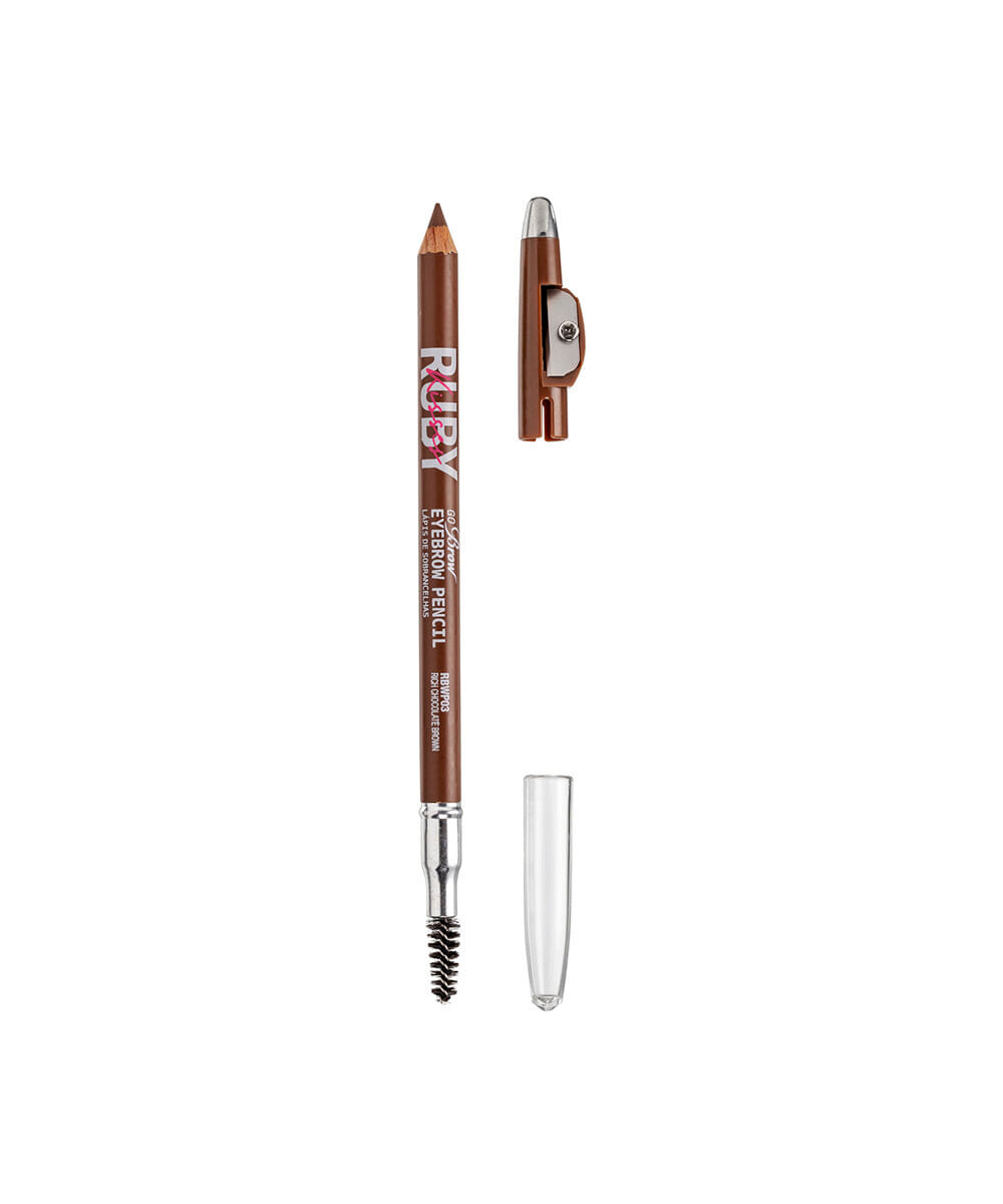 lápis ruby kisses madeira para sobrancelha go brow chocolate brown