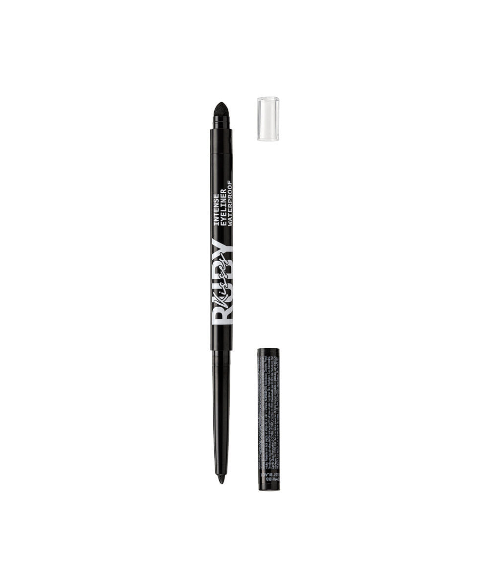 lápis retrátil ruby kisses para olhos à prova d água blackest black