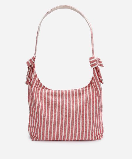 bolsa tote listrada com laços colorida UNICO