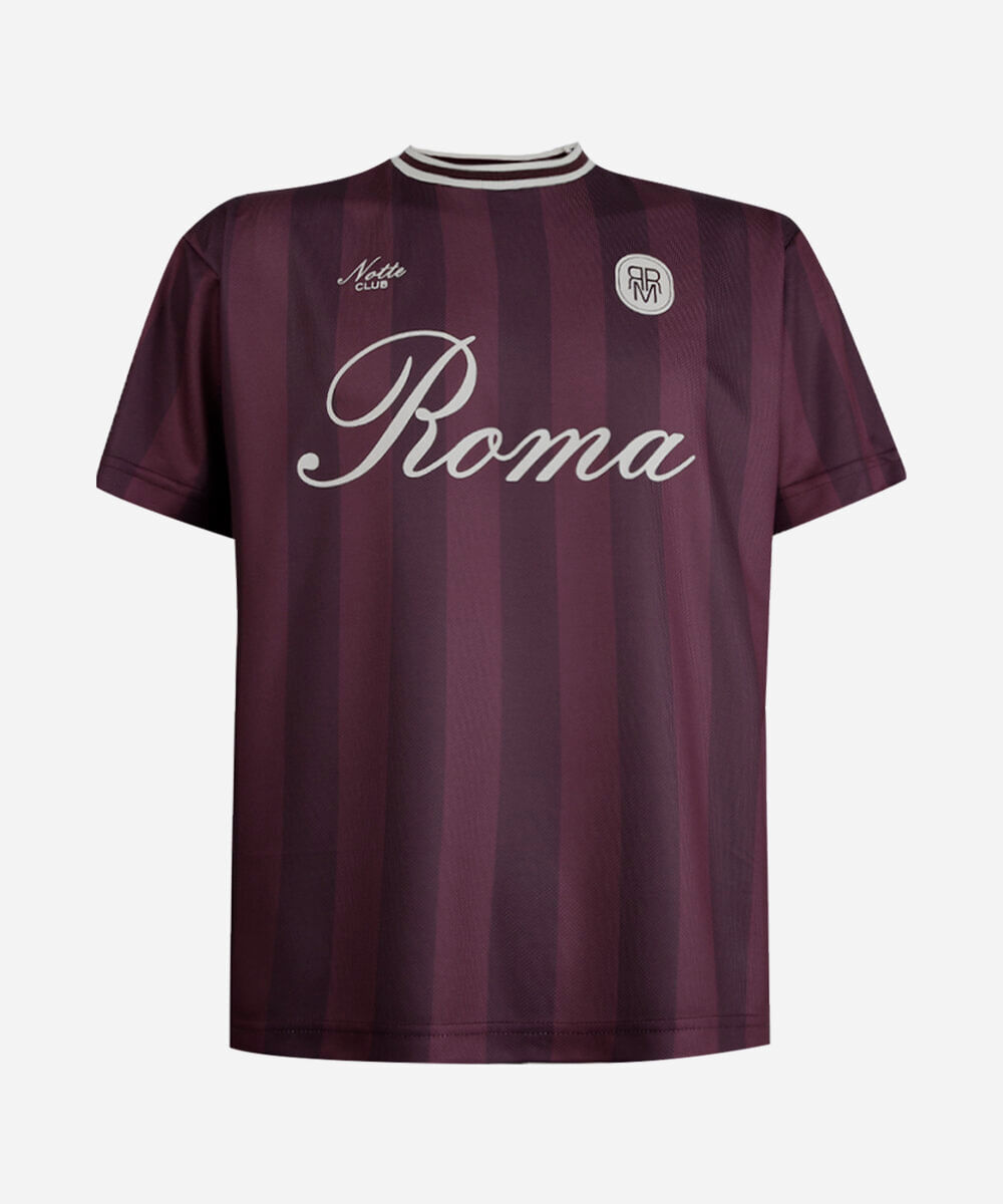 camiseta infantil manga curta roma com listras vinho