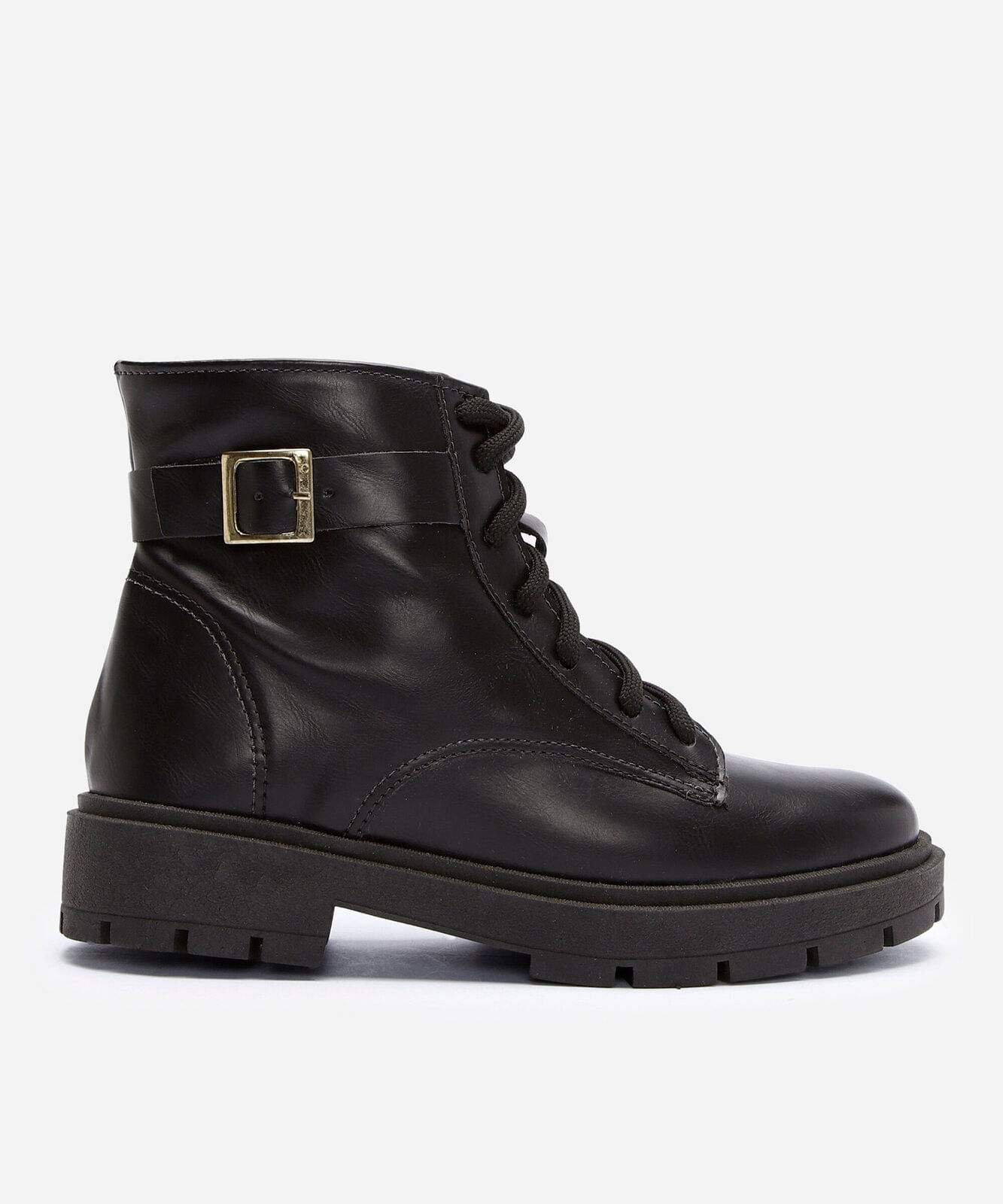 bota cano curto com fivela tratorada preta