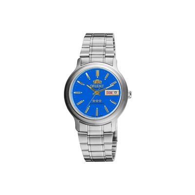relógio masculino orient automático analógico calendário 469wa1anh a1sx prateado