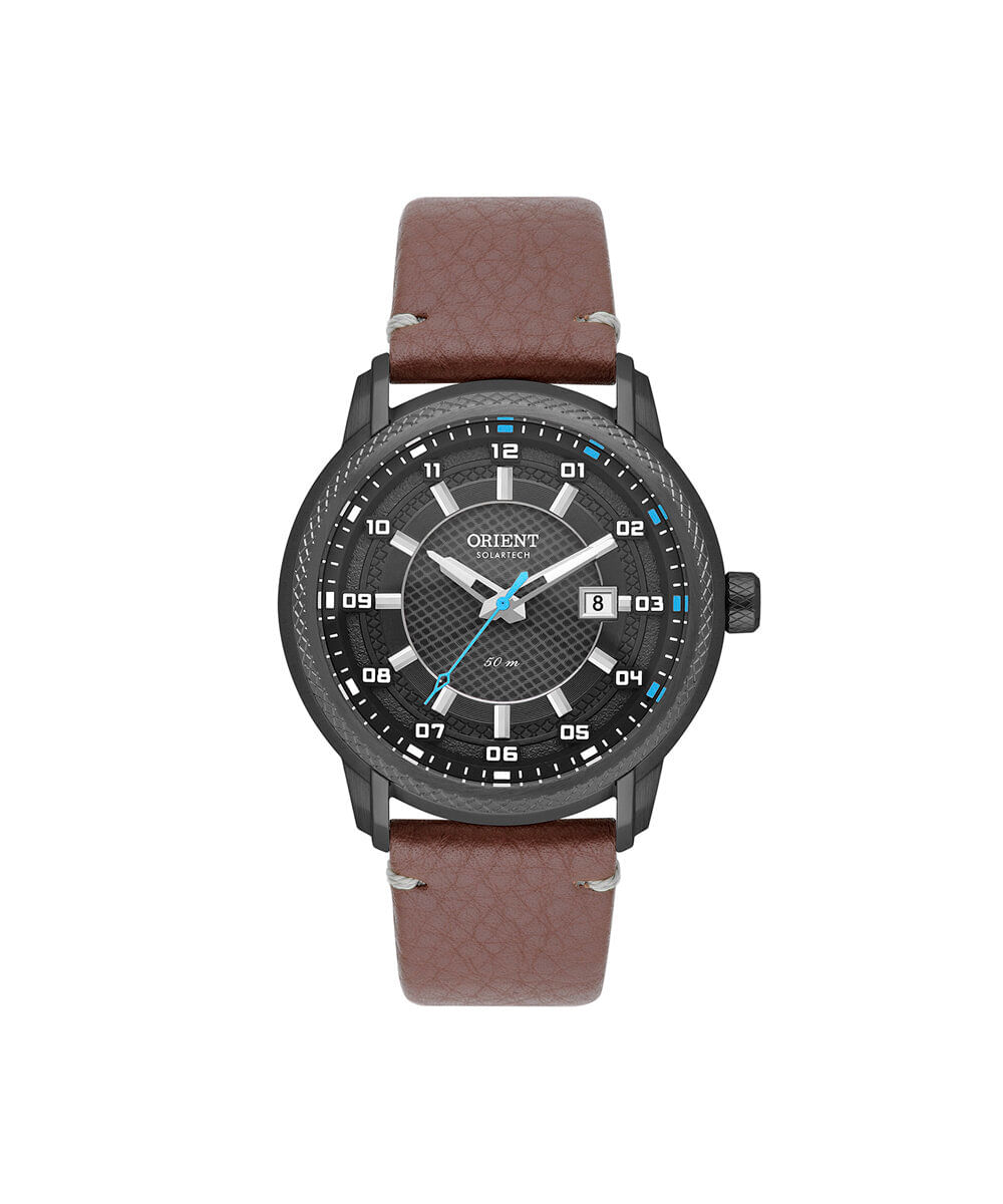relógio masculino orient solartech analógico calendário mpsc1015 g2nx preto
