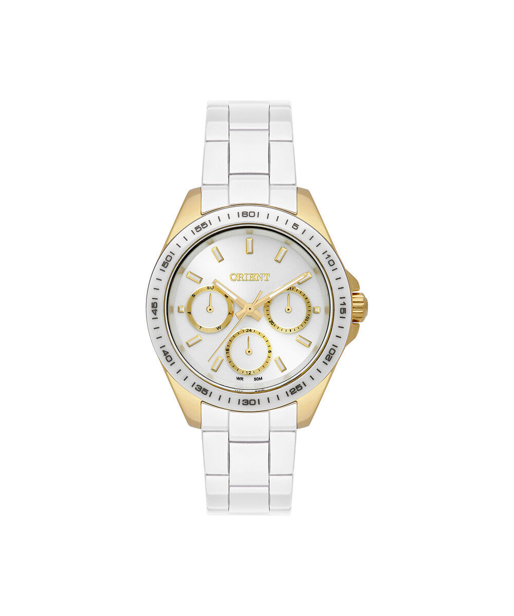 relógio feminino orient multifunção ftskm005 b1bx branco