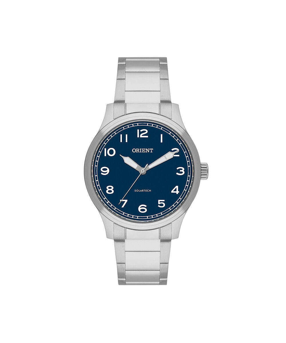 relógio masculino orient solartech analógico mbss0018 d2sx prateado