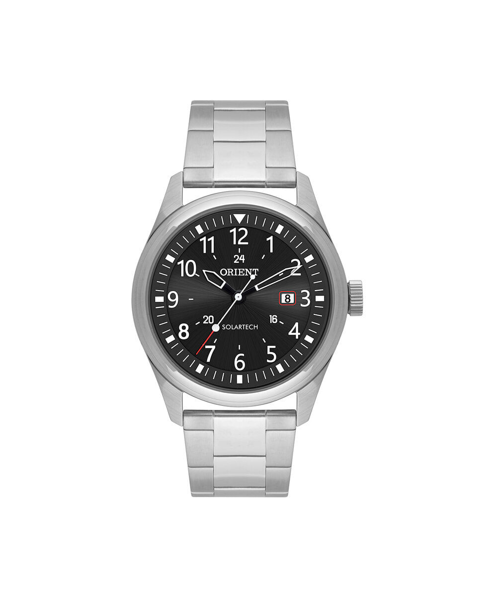 relógio masculino orient analógico calendário mbss1446 p2sx prateado