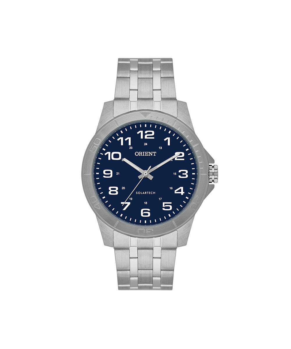 relógio masculino orient solartech analógico mbss0020 d2sx prateado