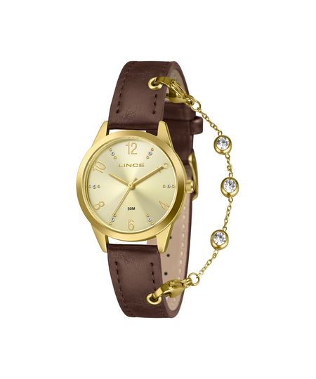 kit relógio feminino lince analógico lrc4876l34 c2nx dourado UNICO
