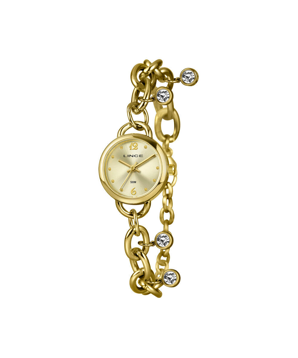 relógio feminino lince analógico lrg4877l25 c2kx dourado