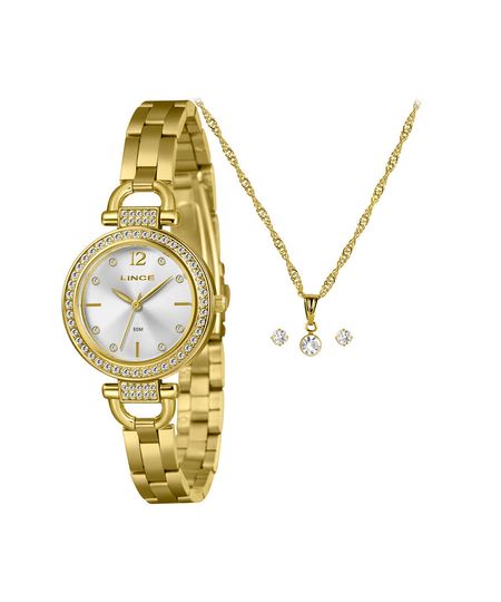 kit relógio feminino lince analógico lrgm081l30 kah6s2kx dourado UNICO