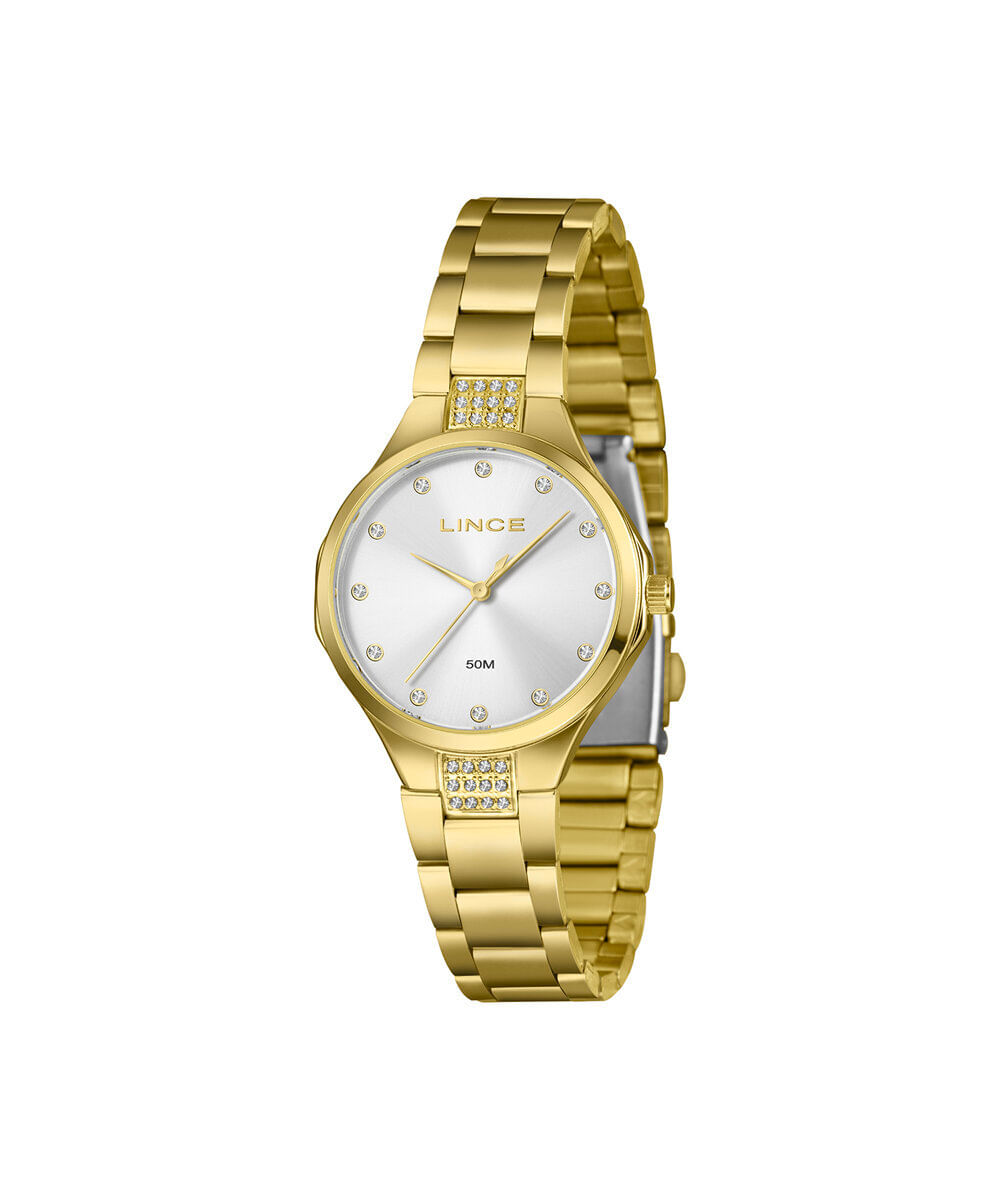 relógio feminino lince analógico lrgj181l34 s1kx dourado
