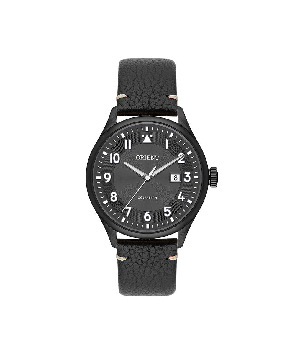 relógio masculino orient solartech analógico calendário mpsc1017 g2px preto