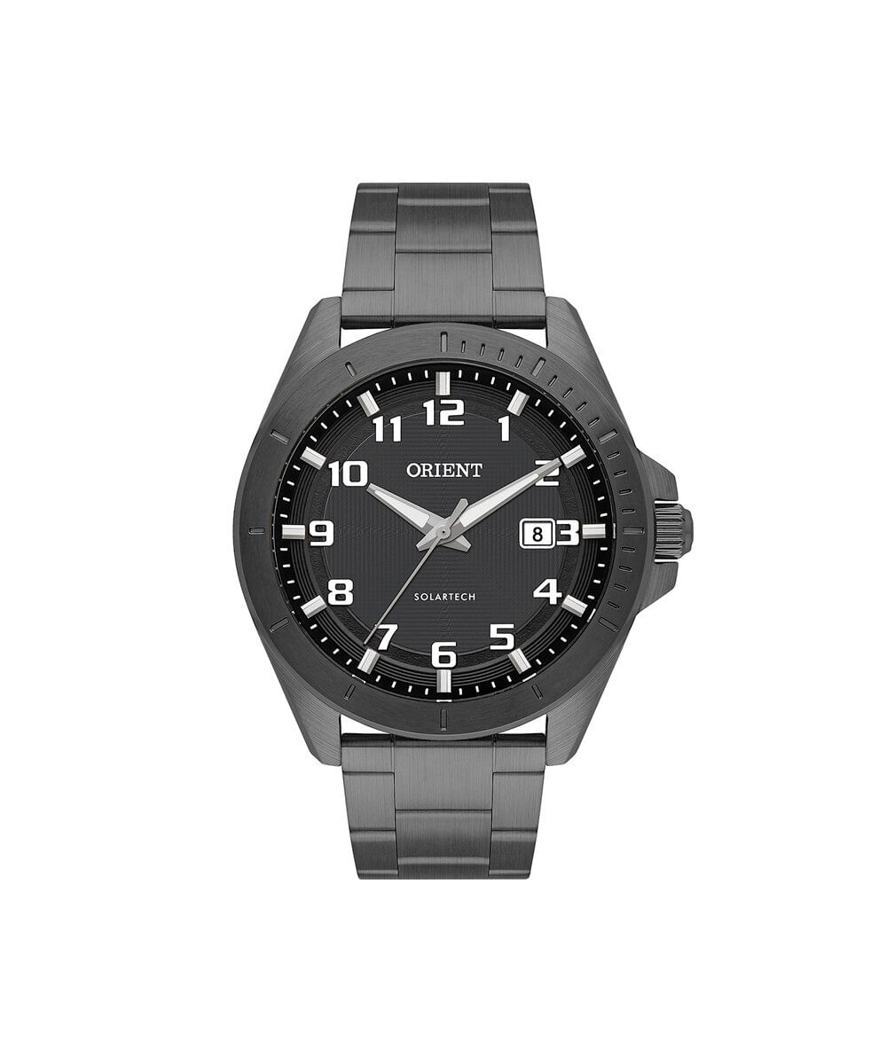 relógio masculino orient solartech analógico calendário mpss1056 p2px preto