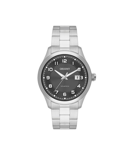 relógio masculino orient solartech analógico calendário mbss1517 g2sx prateado UNICO