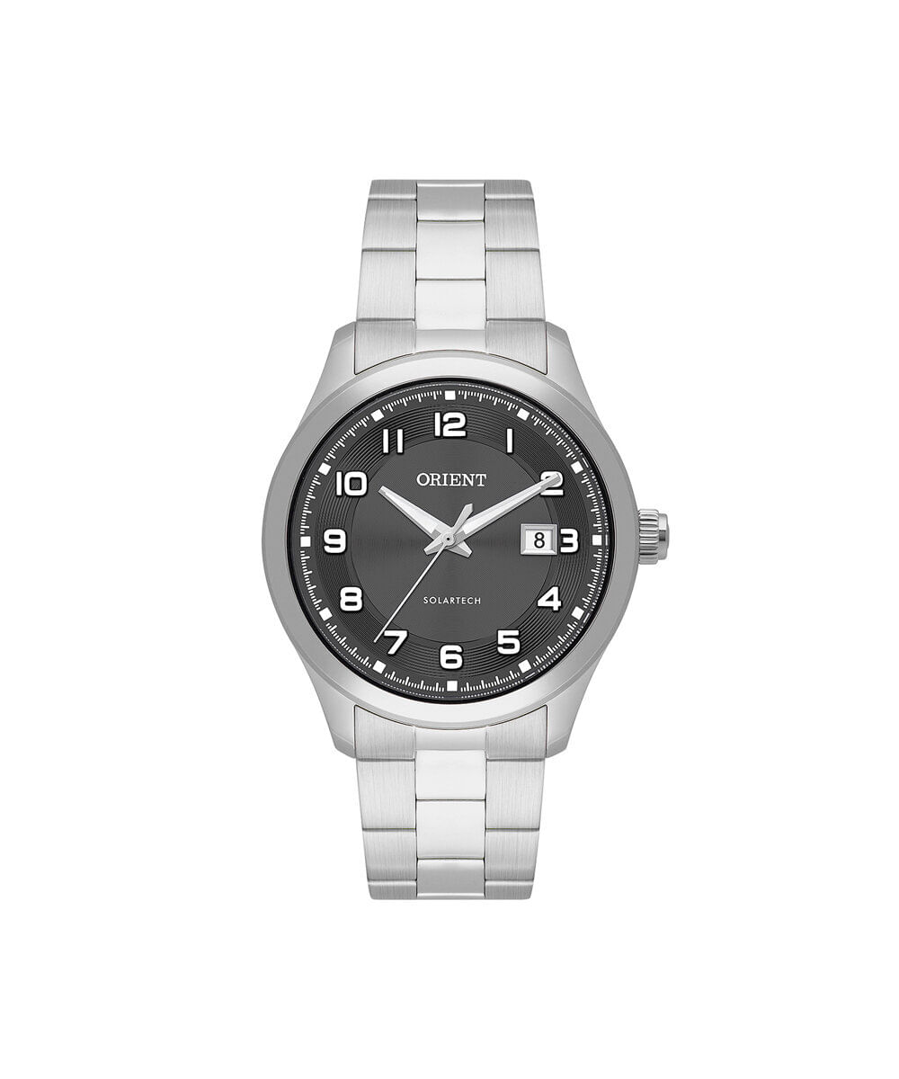 relógio masculino orient analógico calendário mbss1517 g2sx prateado