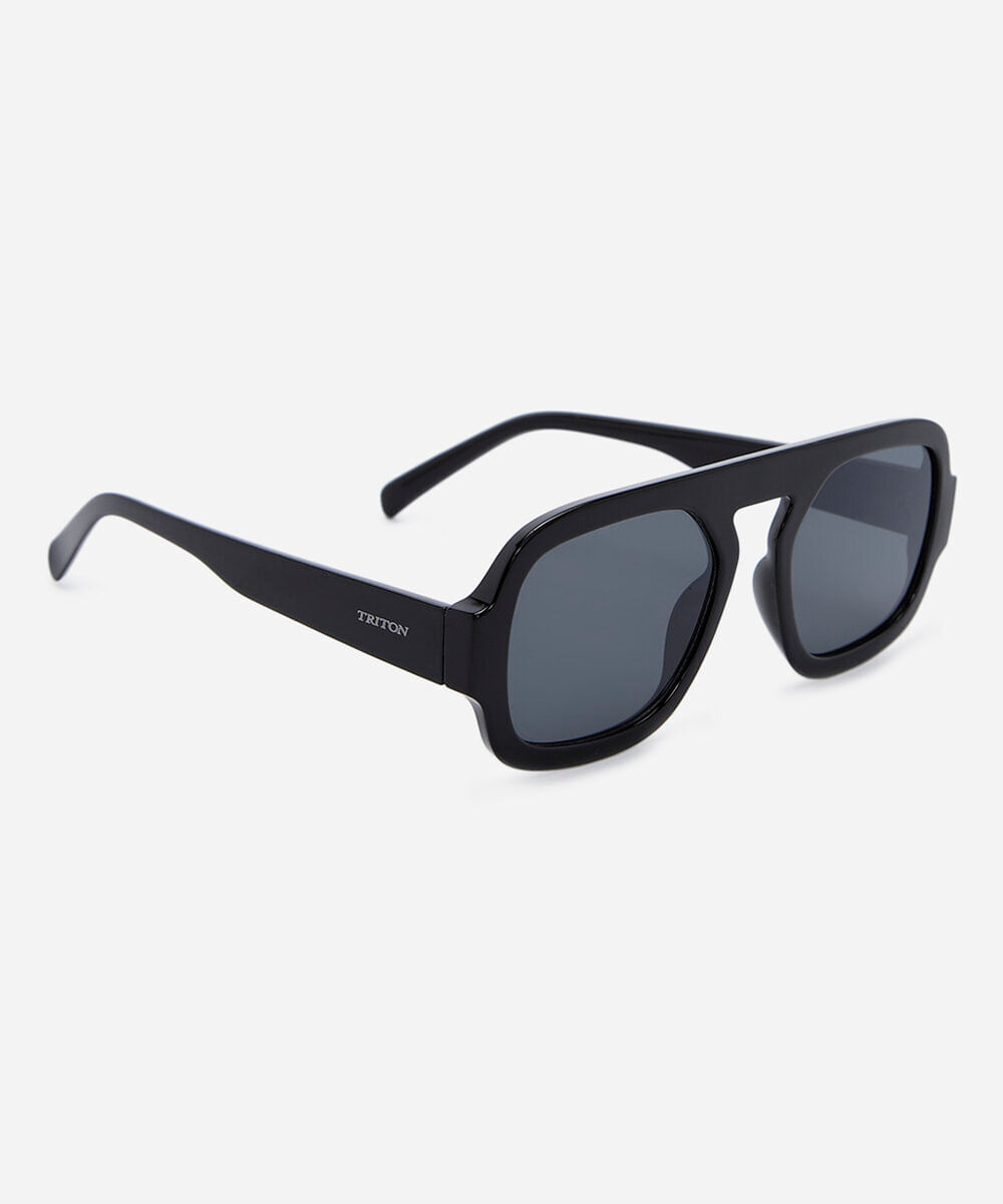 óculos de sol unissex quadrado de acetato triton preto