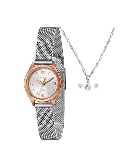 kit relógio feminino lince analógico lrth271l25 kagcs2sx rosa UNICO