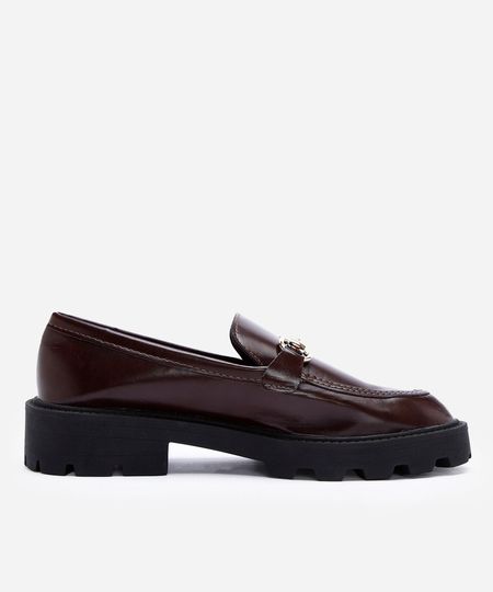 mocassim com fivela tratorado marrom 36