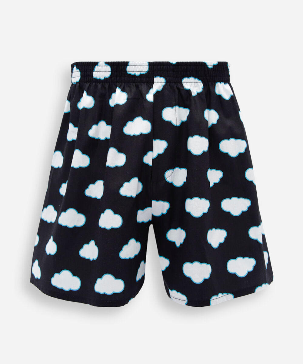 cueca samba canção masculina de algodão nuvens preta