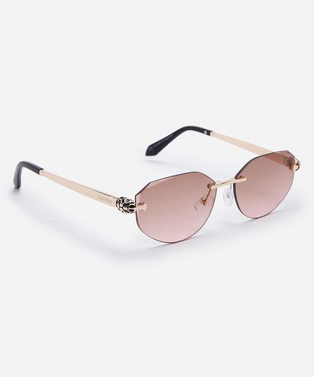 óculos de sol feminino oval de metal triton dourado UNICO