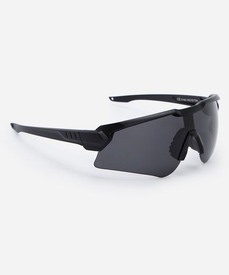 óculos de sol esportivo unissex de acetato preto UNICO