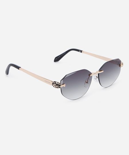óculos de sol feminino oval de metal triton prateado UNICO