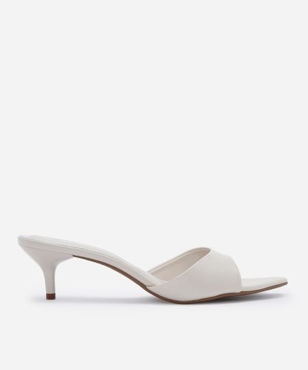 tamanco bico fino salto baixo off white 34