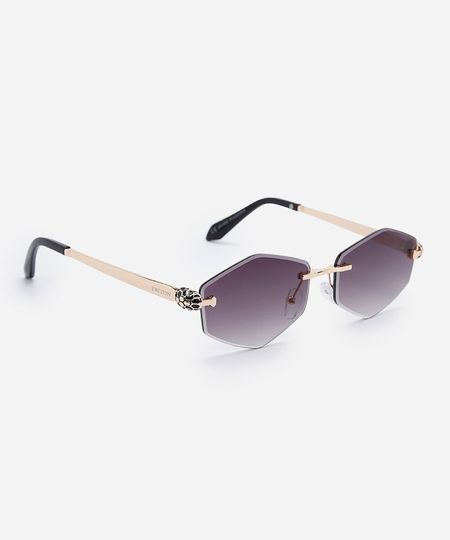 óculos de sol feminino oval de metal triton dourado UNICO