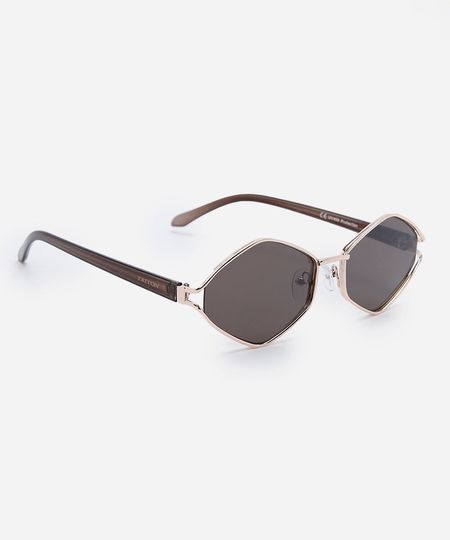 óculos de sol feminino oval de metal triton dourado UNICO
