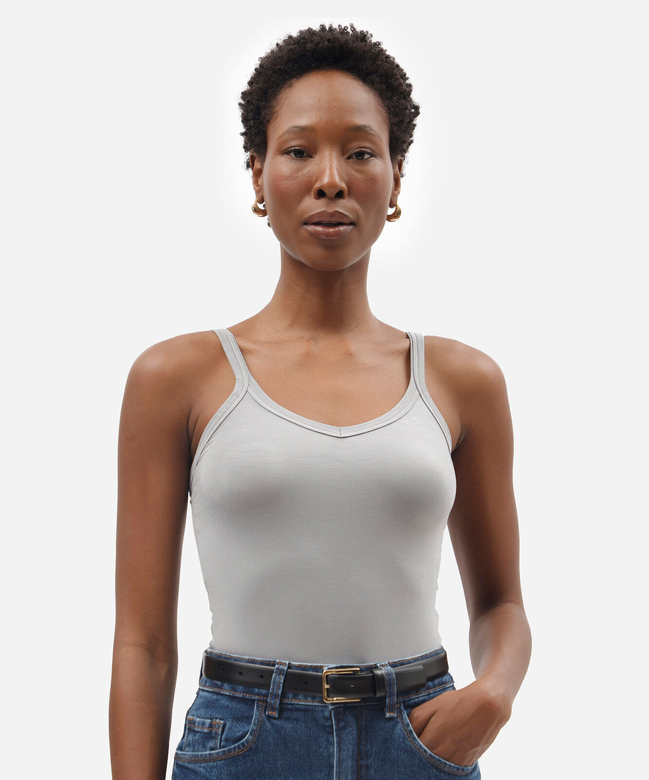 body alça fina feminino cinza