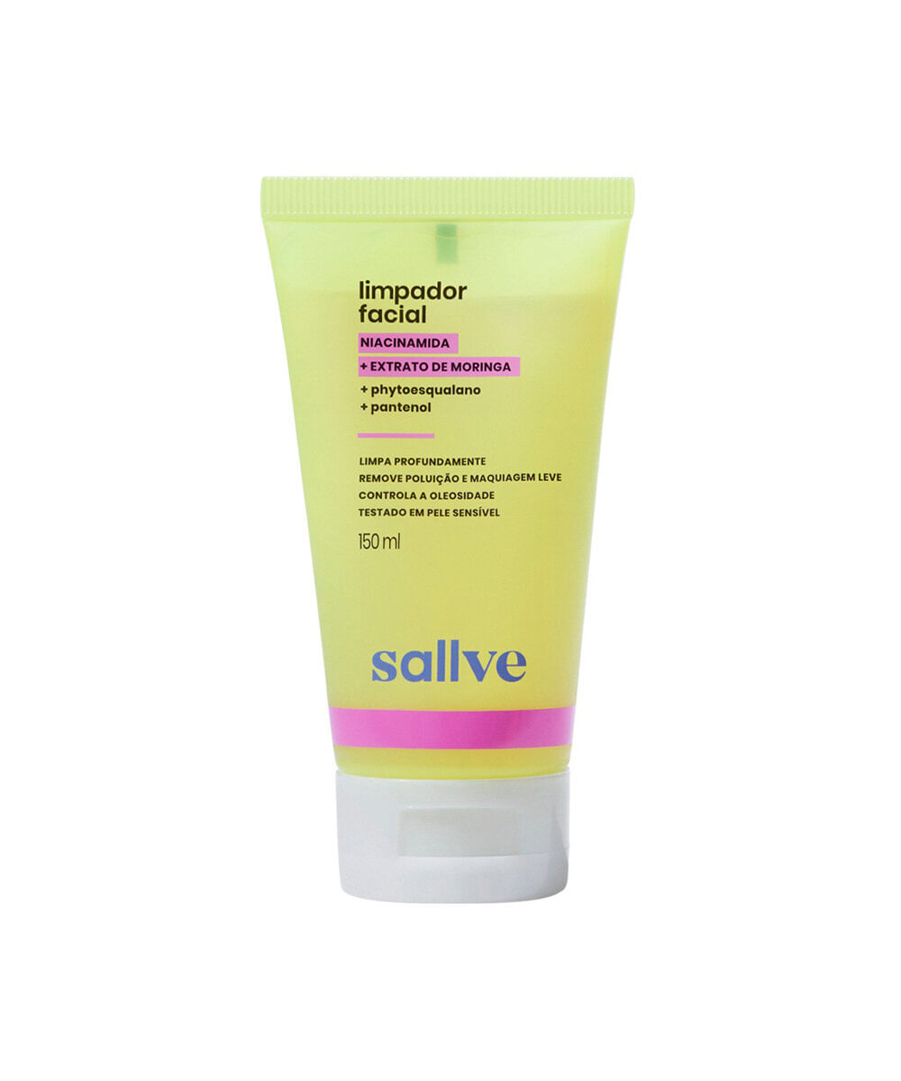 gel de limpeza facial sallve com niacinamida 150ml