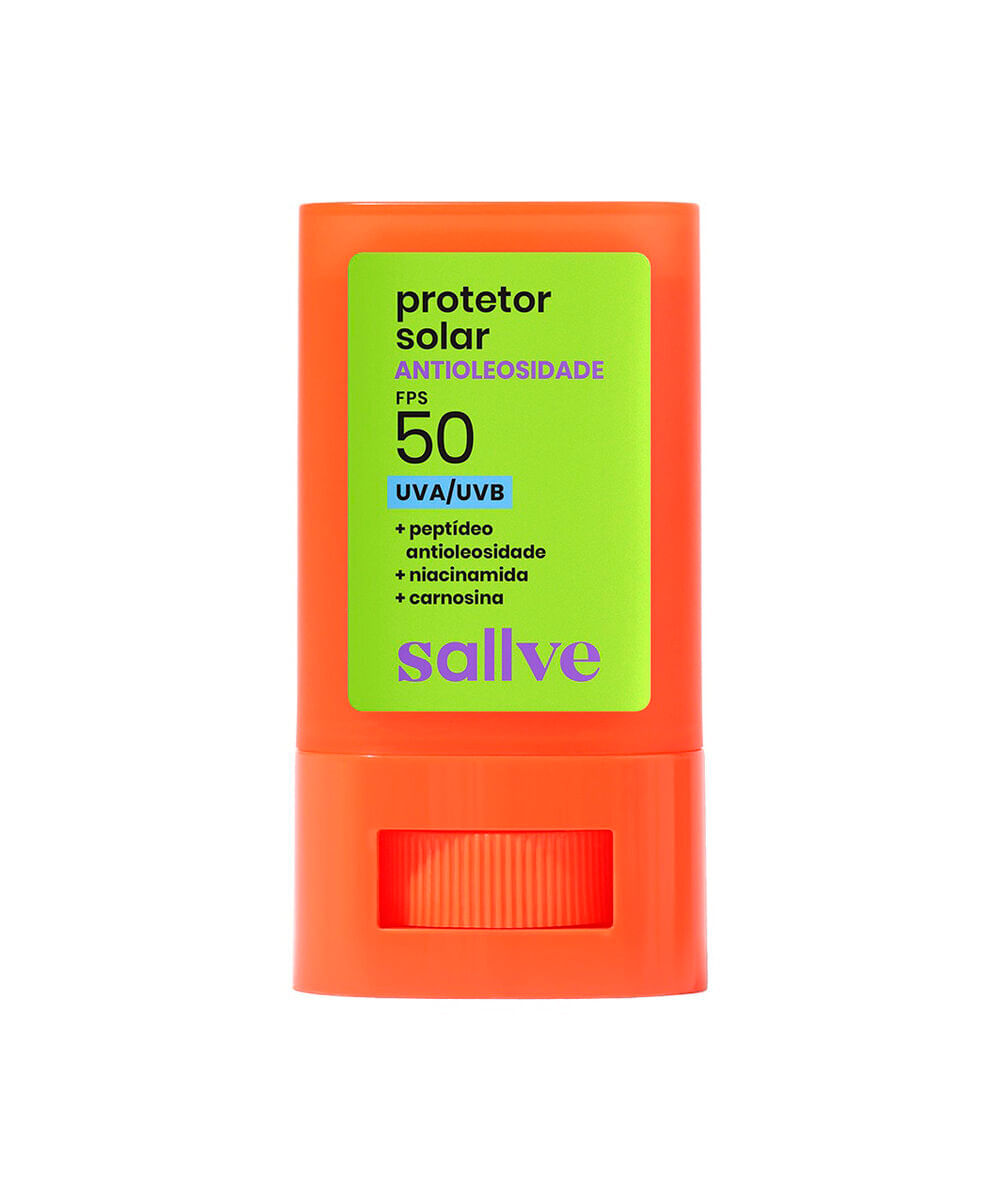 protetor solar sallve antioleosidade em bastão fps 50 com niacinamida 15g
