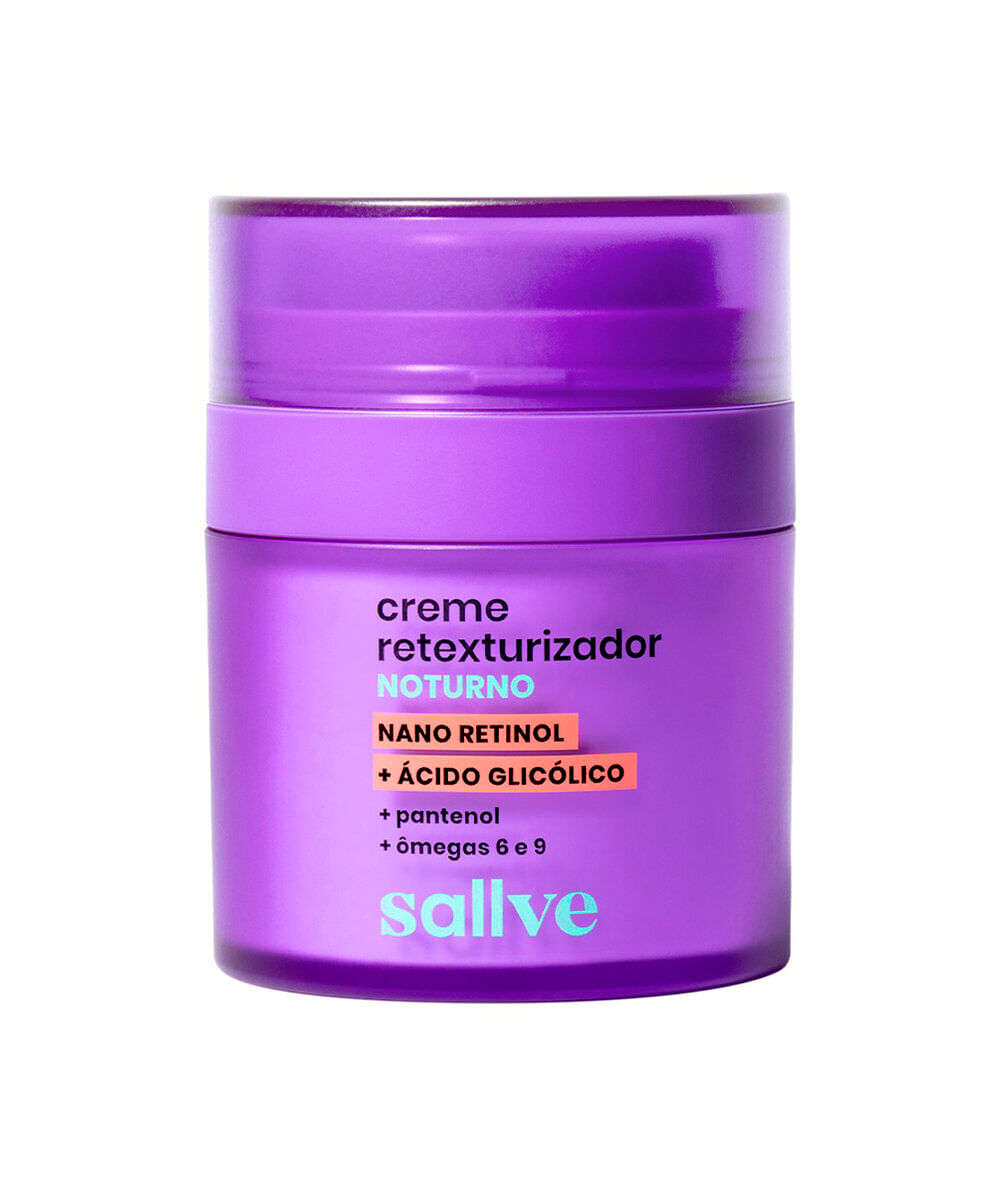 creme facial sallve retexturizador noturno com nano retinol 30g