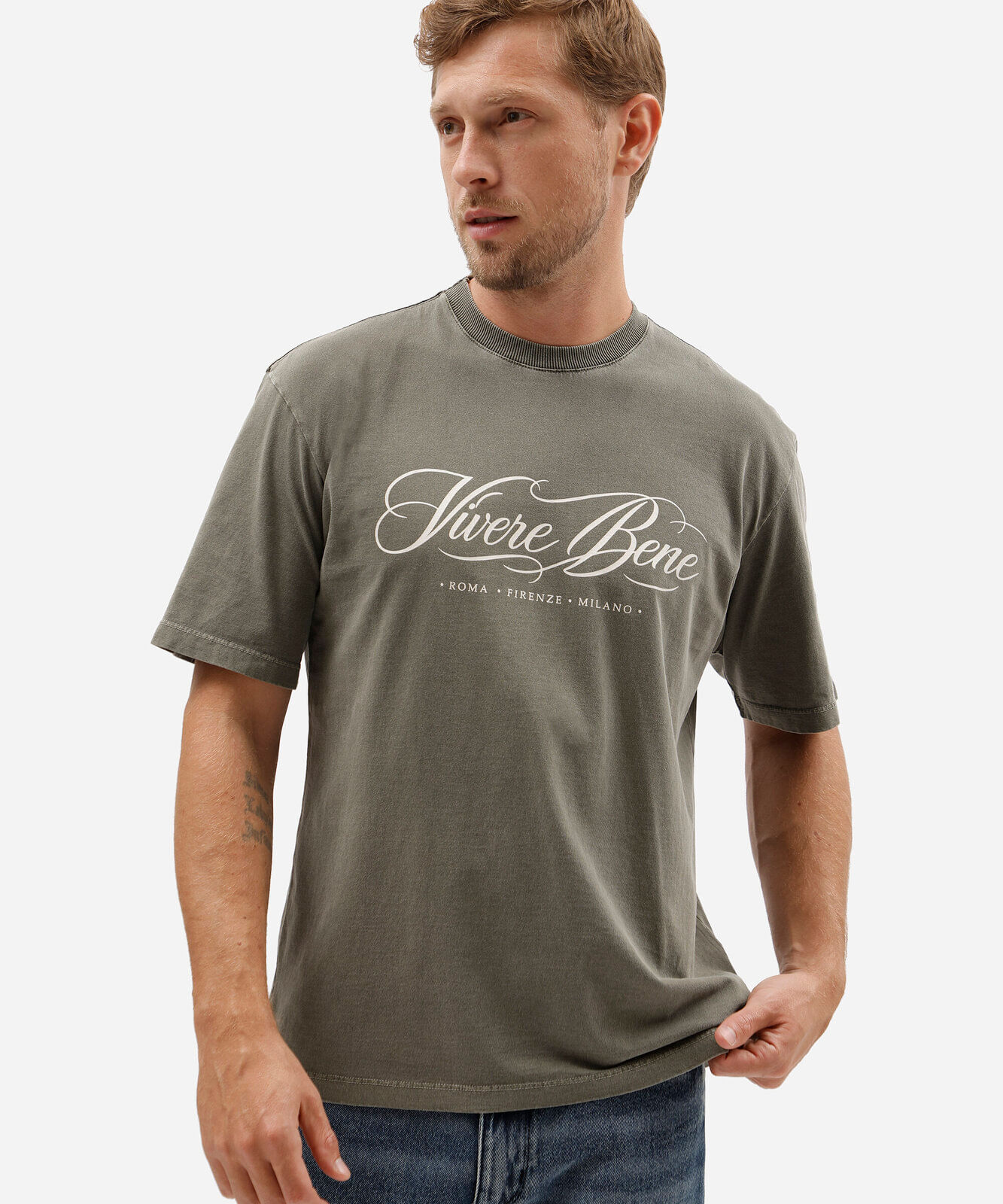 camiseta masculina relaxed de malhão rugby com estampa verde
