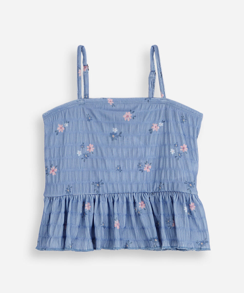 blusa infantil alcinha floral colorido