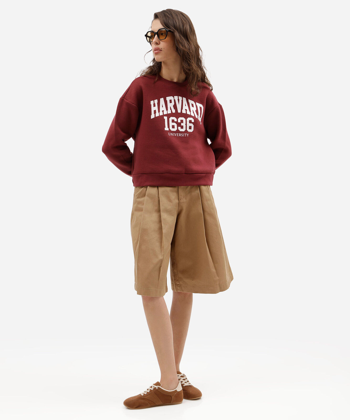 blusão feminino de moletom harvard vinho