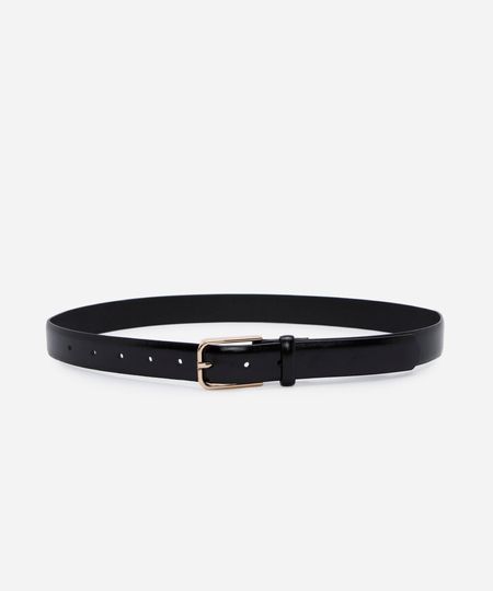 cinto croco com fivela retangular preto M