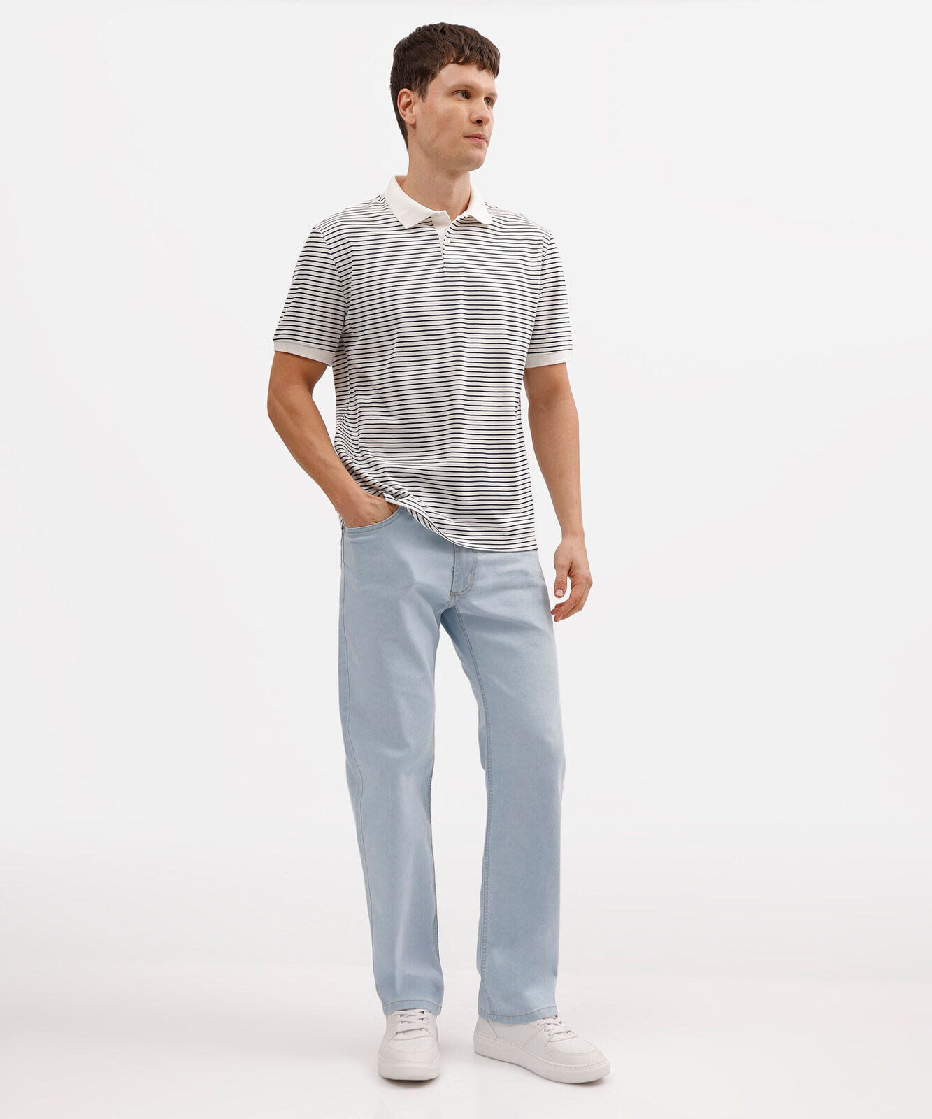 calça reta masculina jeans azul