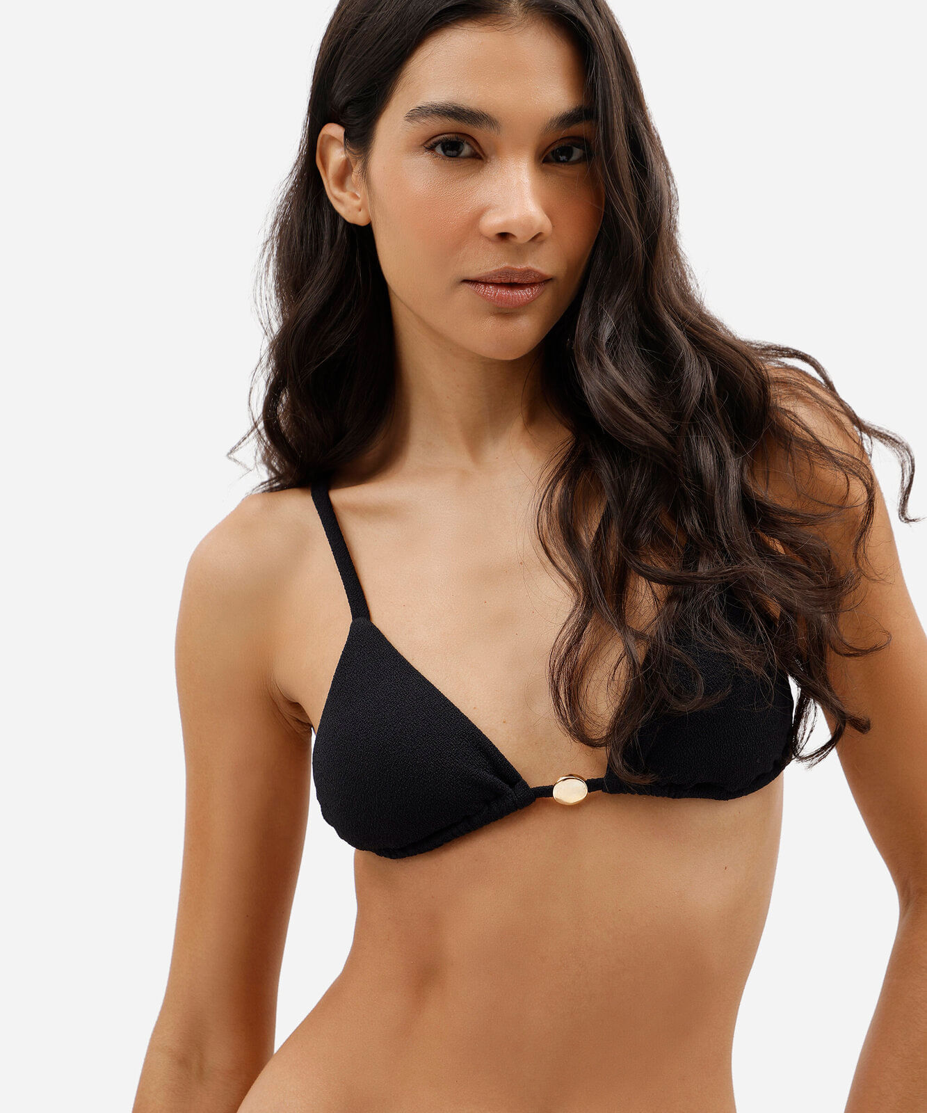 biquíni top cortininha feminino texturizado preto