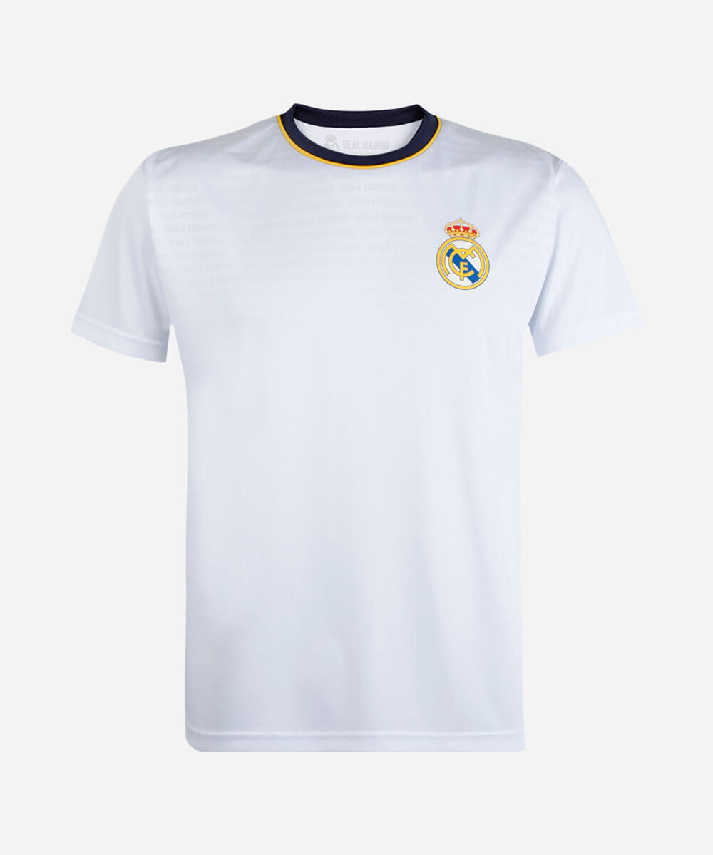 camiseta esportiva juvenil manga curta real madrid off white