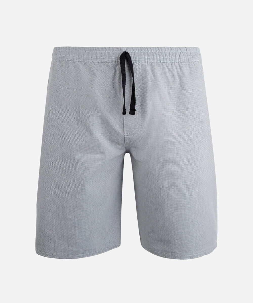 bermuda juvenil de sarja casual com cós elástico cinza