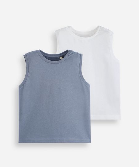 kit de 2 regatas infantil de algodão colorido 4