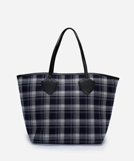 bolsa shopper xadrez mindset azul UNICO