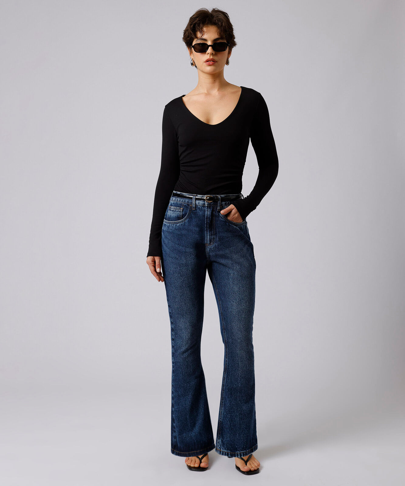 calça boot cut firenze feminina jeans mindset azul