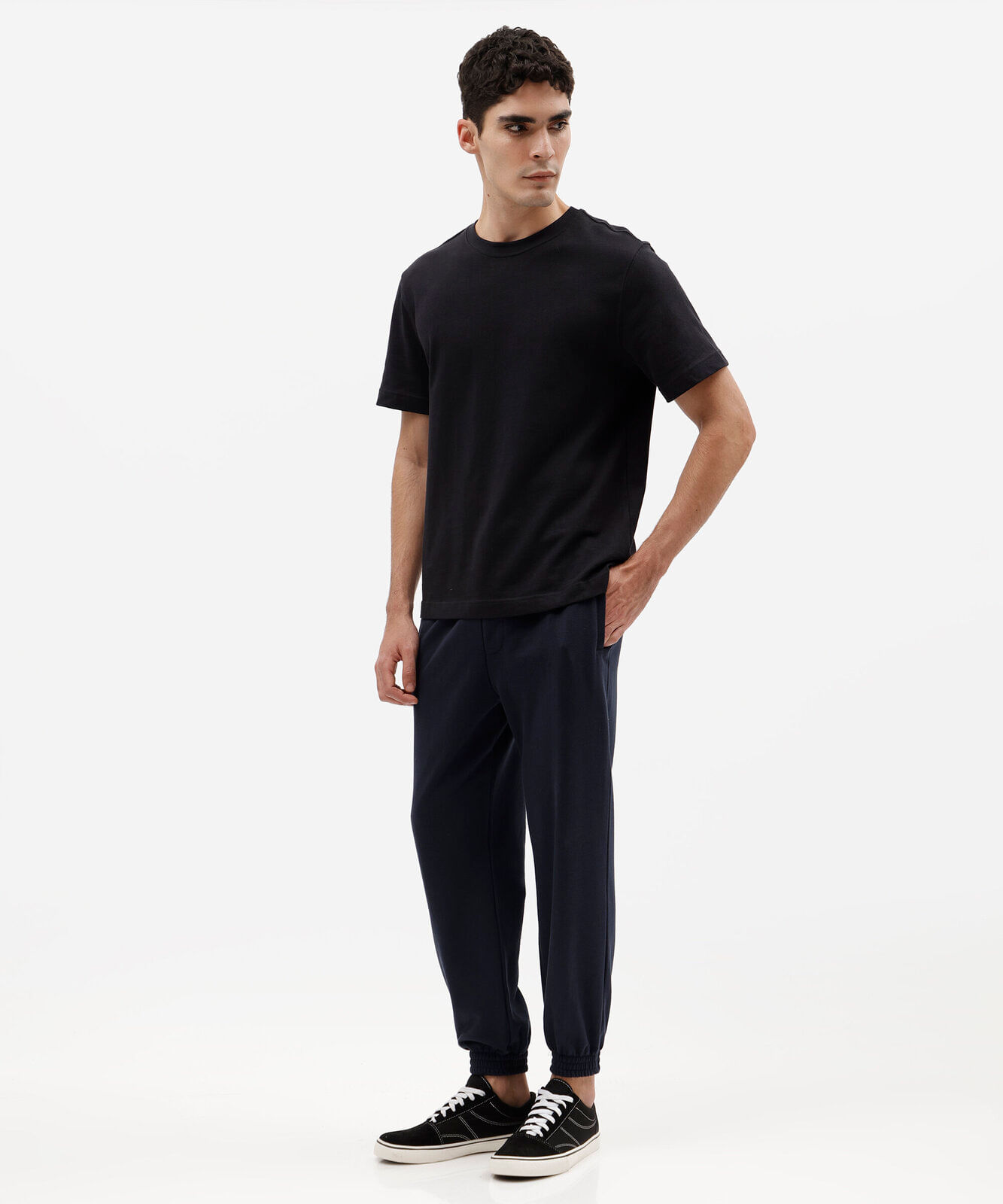 calça masculina jogger moletom azul