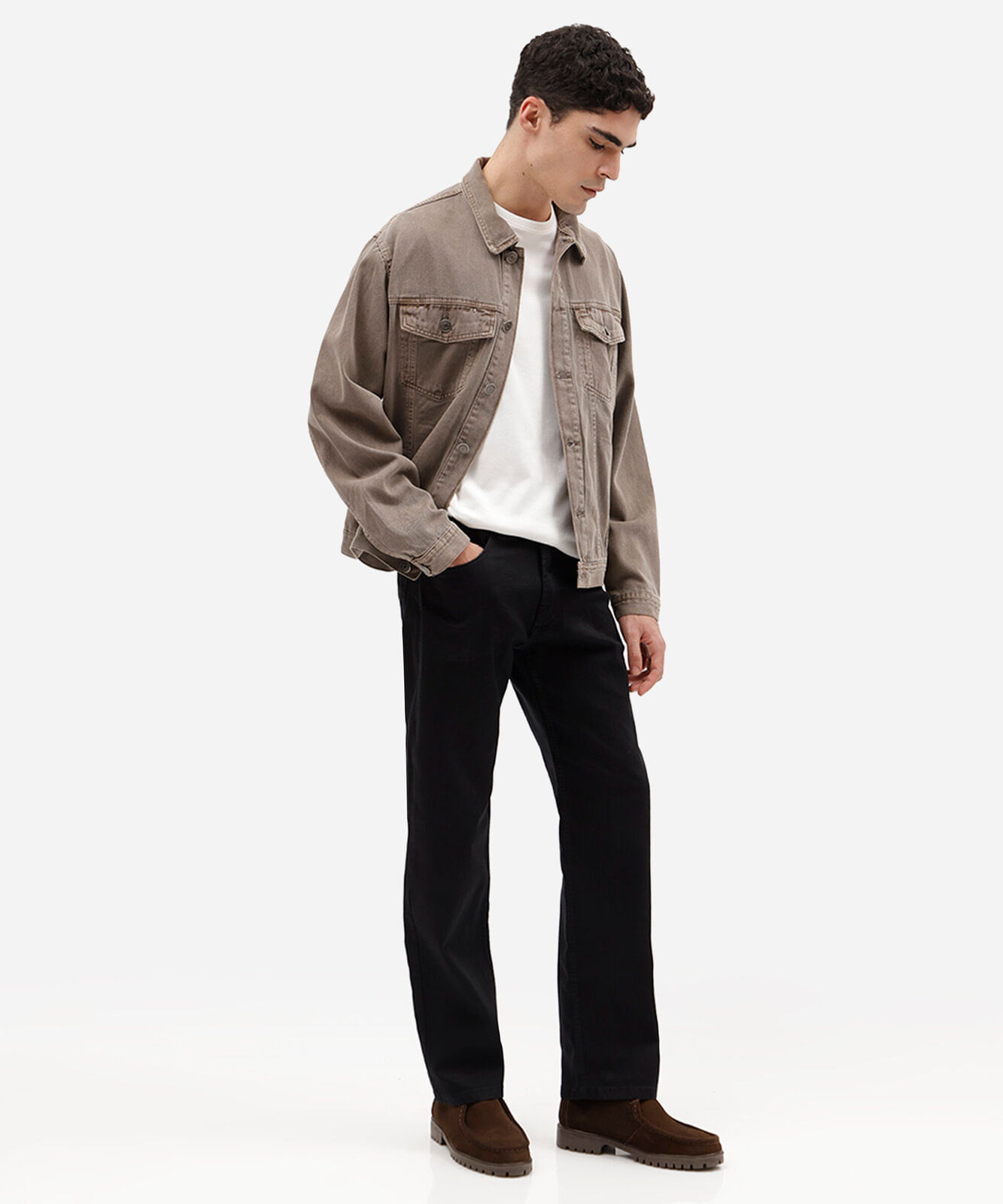 calça reta masculina jeans preta
